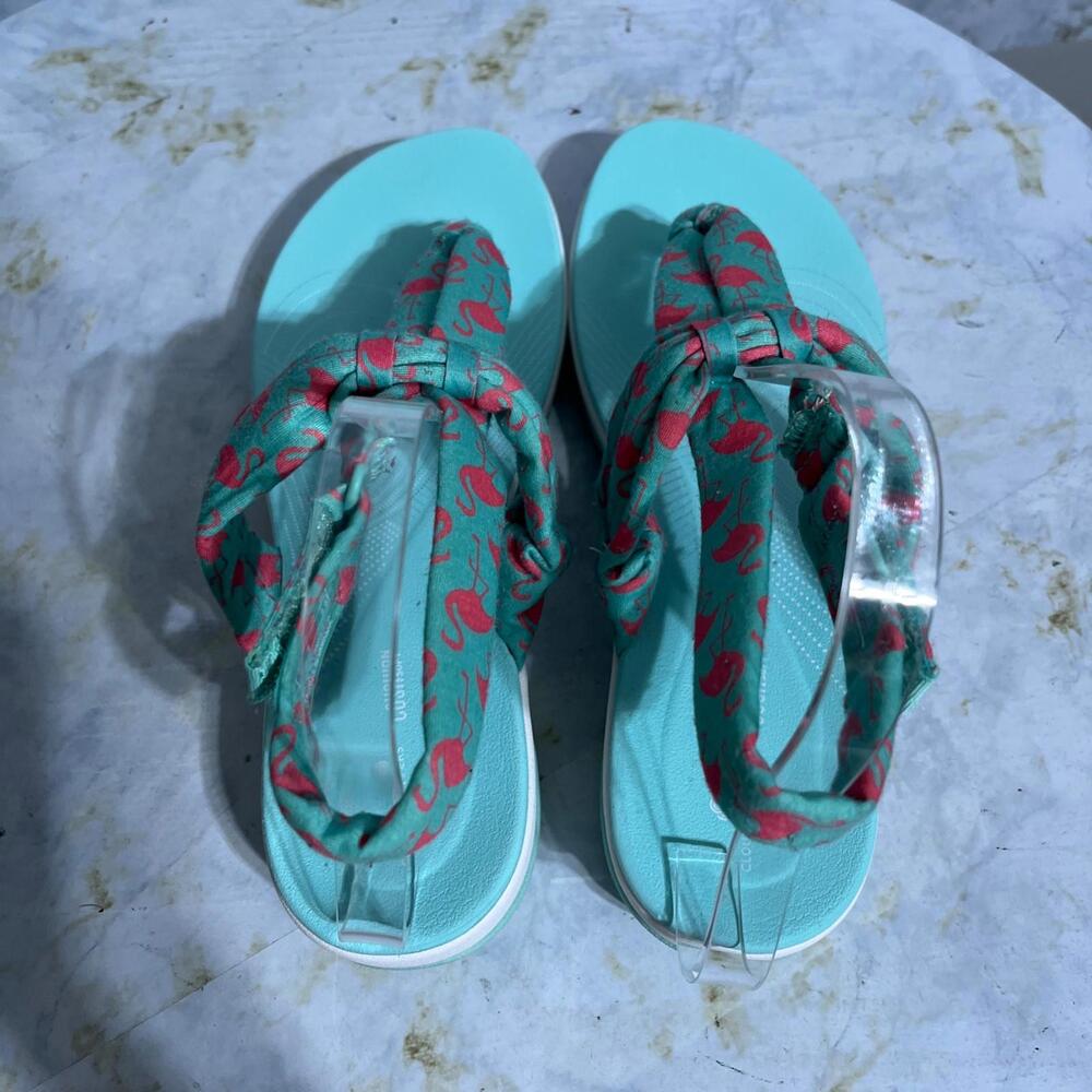 Clarks Arla Nicole Women's Size 9.5 Wide Shoes Green Comfort Slingback Sandals - Picture 8 of 12
